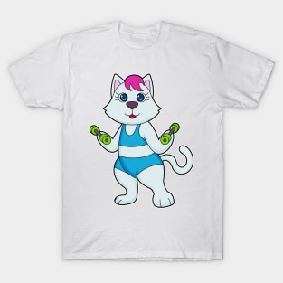 Cat Fitness Dumbbell T-Shirt